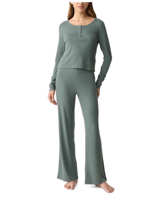 Gap Body Ribbed High rise Pajama Pants in Green Lyst