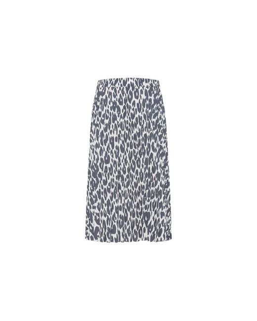 Olsen Multicolor Pull-on Leopard Pleated Skirt