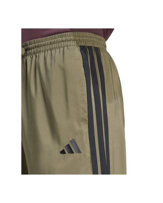 Adidas Green Stanford Essential Three-stripes Open Hem Track Pants for men