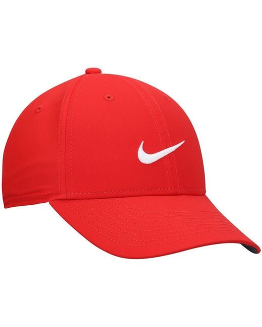 Nike Red Golf Legacy91 Tech Logo Performance Adjustable Hat for men