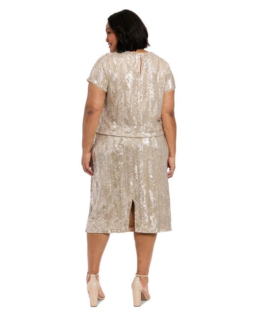 Muse White Plus Size Sequined Skirt