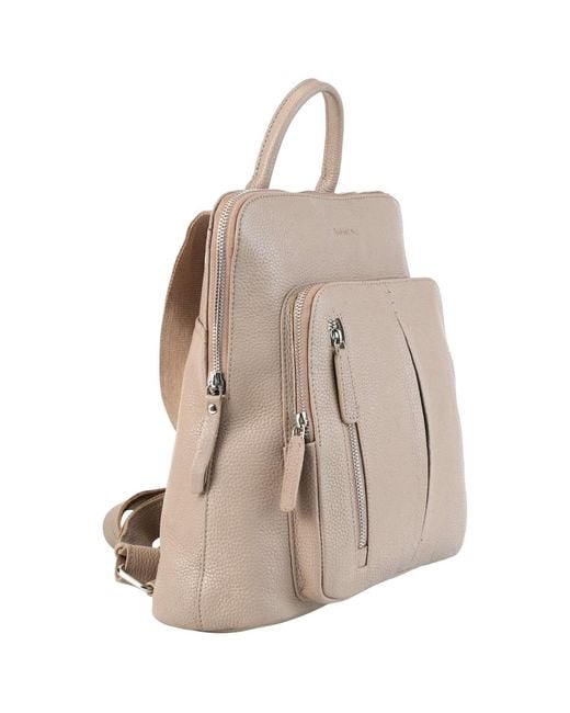 Mancini Natural Pebbled Brigette Backpack