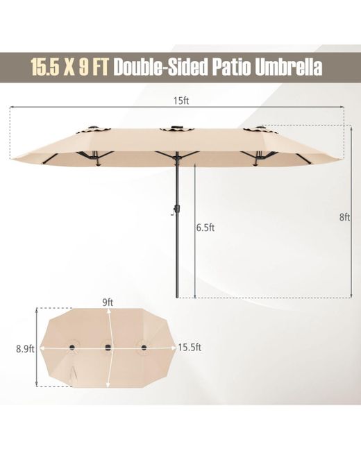 Gouun White 15.5 Ft Extra-large Patio Umbrella