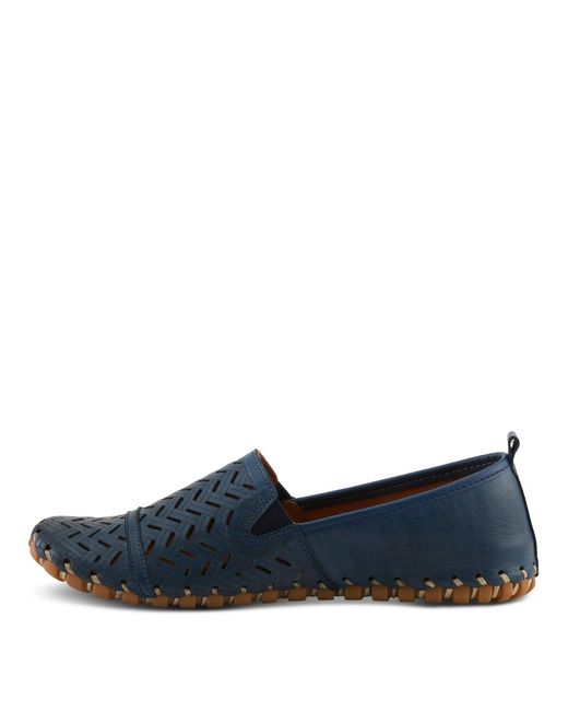 Spring Step Blue Kapri Flexible Leather Loafer