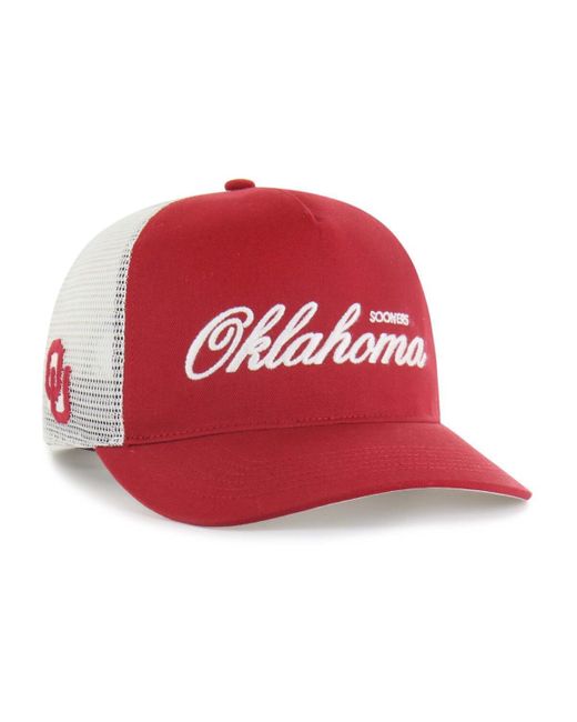'47 Red And Oklahoma Sooners Contemporary Basics Foundation Trucker Hitch Adjustable Hat