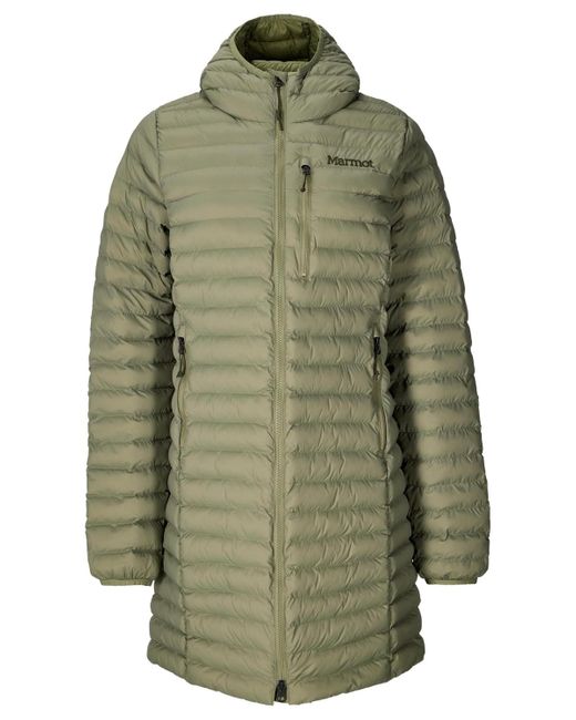 Marmot Green Echo Featherless Hooded Long Jacket