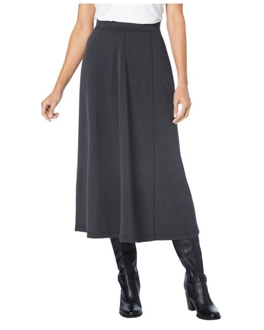 Woman Within Multicolor Plus Size Ponte Knit A-line Skirt