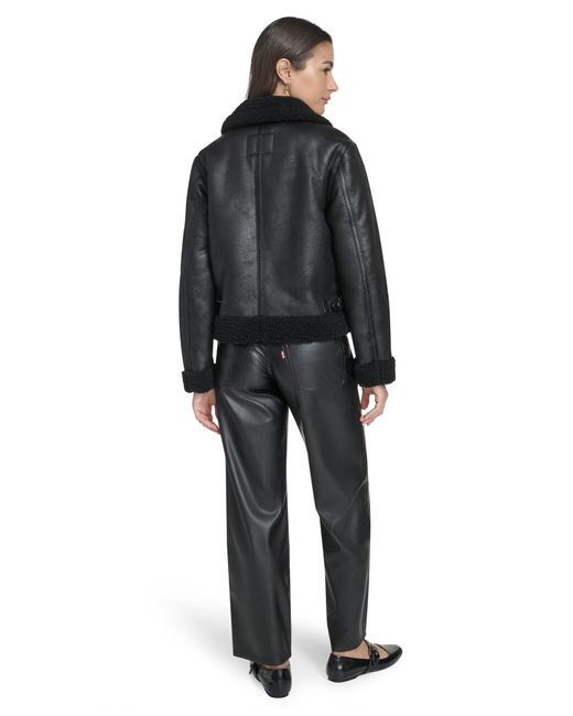 Levi's Black Regular Faux Shearling Aviator Jacket