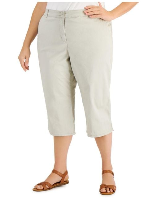 Karen Scott Cotton Plus Size Comfort-waist Capri Pants, Created For ...