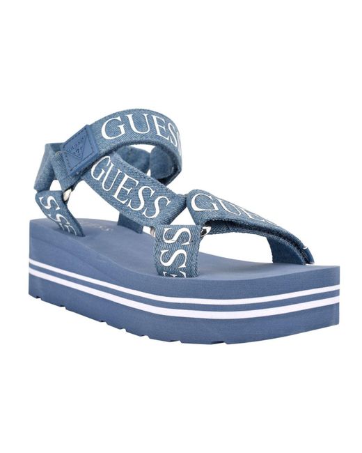 blue guess sandals