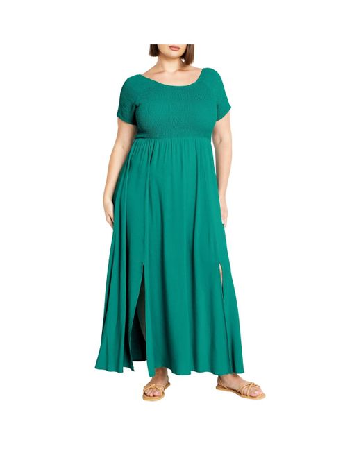 City Chic Green Plus Size Caelynn Dress