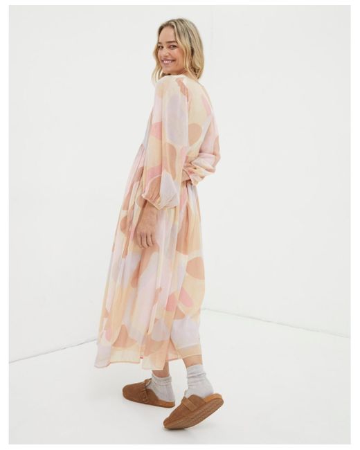 FatFace Pink Jocelyn Printed Abstract Midi Dress