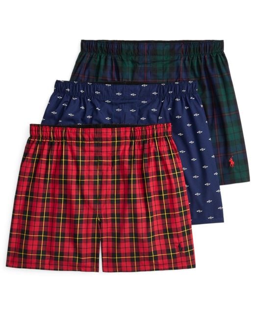 Polo Ralph Lauren Red 3-pack Classic Boxer Brief Set for men