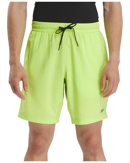 Reebok Green Regular-fit Moisture-wicking 9" Woven Drawstring Shorts for men