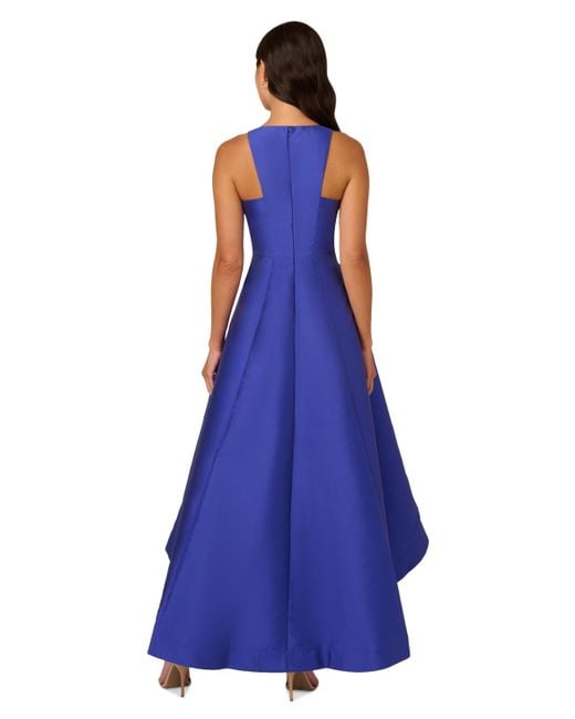 Adrianna Papell Beaded Mikado High-low Gown in Blue | Lyst