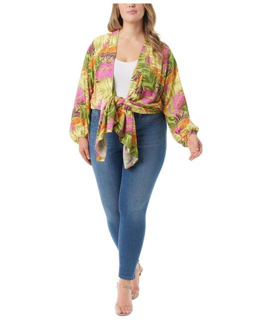 Jessica Simpson Yellow Trendy Plus Size Agnette High-low Kimono