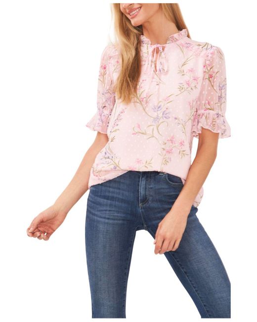 cece ruffled tie neck blouse