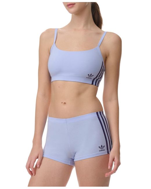 Adidas Blue Intimates Adicolor Comfort Flex Cotton Scoop Bralette 4a4h00