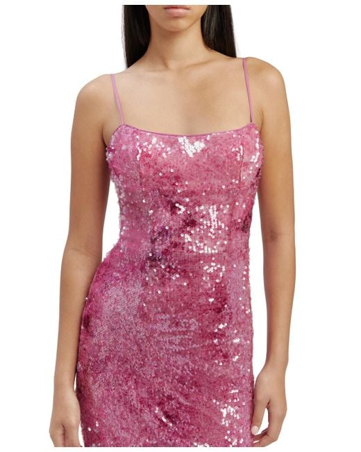 Bardot Pink Sequined Maxi Dress