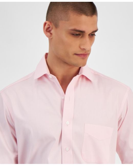 Club Room Blue Regular Fit Pinpoint Dress Shirt for men