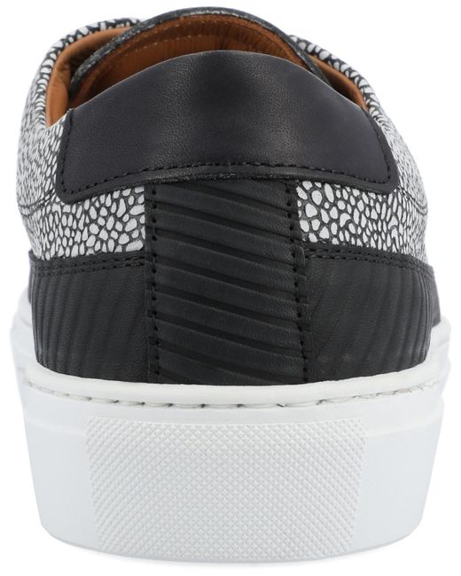 Taft White Fifth Ave Handcrafted Custom English Leather Low Top Casual Lace-up Sneaker for men