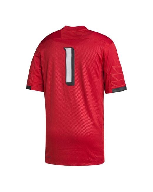 Adidas Red #1 Louisville S Premier Football Jersey for men