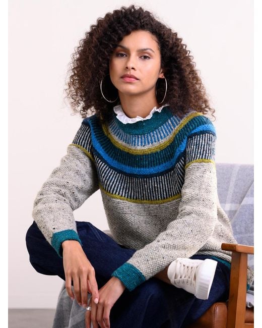 Celtic & Co. Blue Statement Donegal Wool Sweater