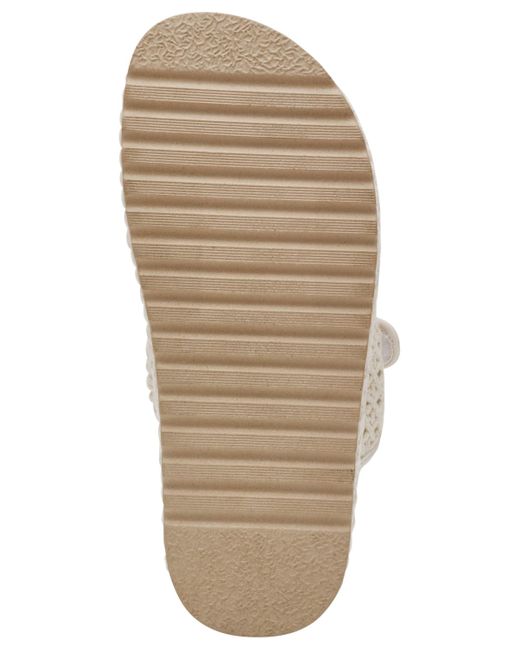 Steve Madden White Bigschmona Platform Buckle Footbed Slide Sandals