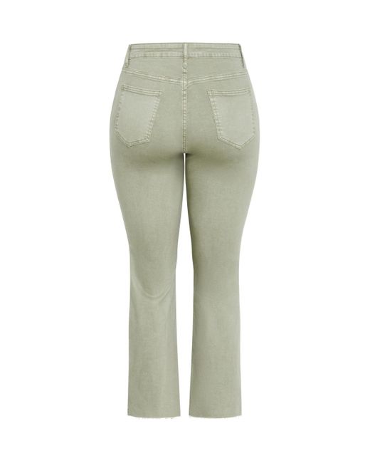 City Chic Green Plus Size Harley Fit Clover Row Straight Jean
