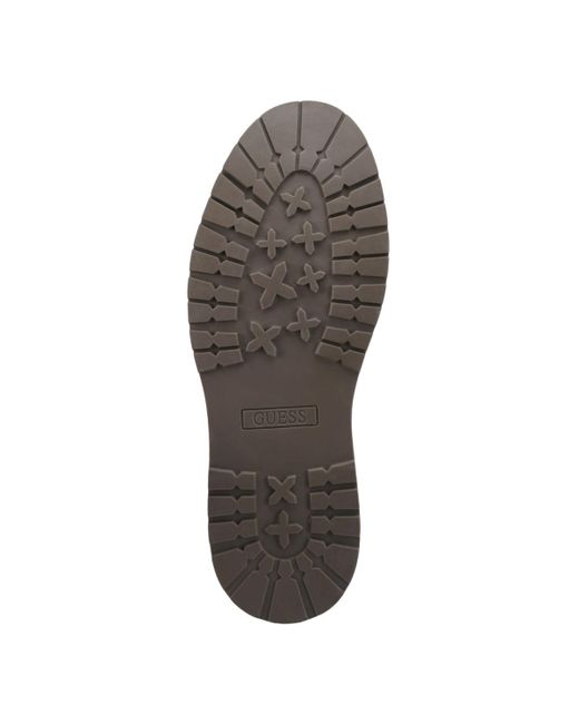 Guess Brown Citizen Memory Foam Lace Up Plain Toe Boots for men