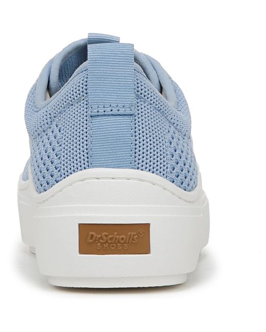 Dr. Scholls Blue Time Off Knit Lace Up Platform Sneakers