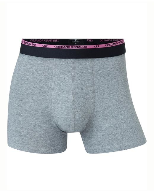 Cr7 Blue Cotton Blend Trunks for men