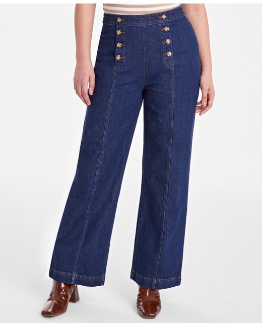 On 34th Blue Trendy Plus Size Sailor Jean