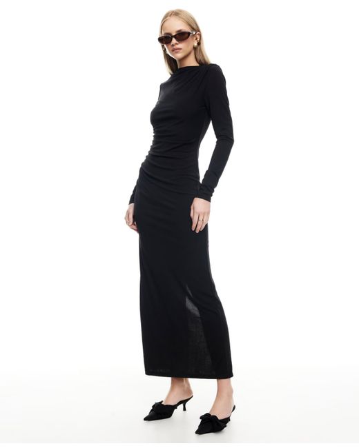 Lioness Black Contour Maxi Pull-on Dress