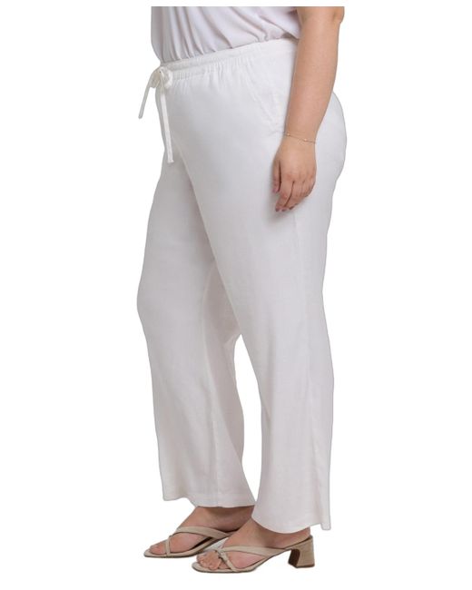 NYDJ Gray Plus Size Relaxed Drawstring Pants