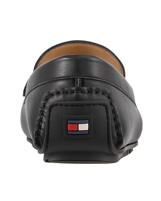 Tommy Hilfiger Black Ruven Driving Style Loafers for men