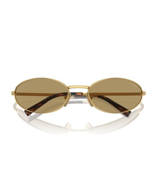 Prada Natural Signature Oval Sunglasses