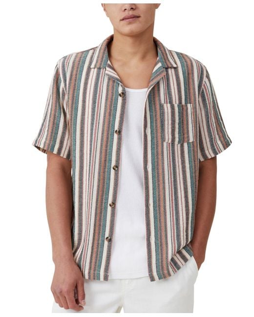 Cotton On Brown Palma Short Sleeve Shirt for men