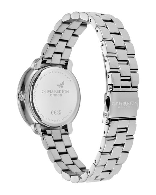 Olivia Burton White Moonphase Tone Stainless Steel Bracelet Watch