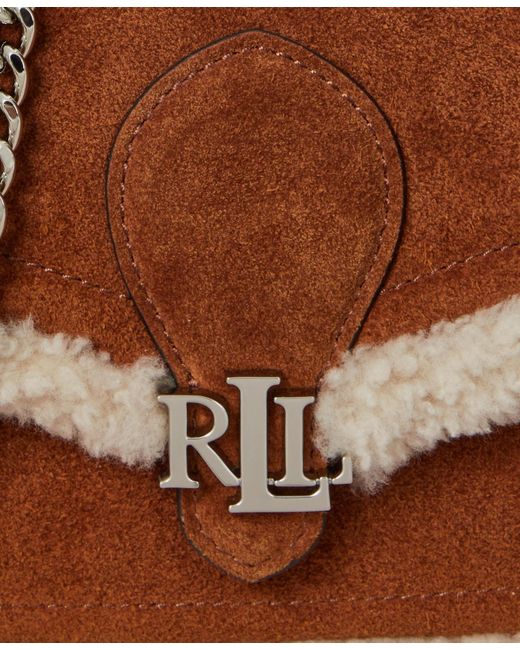 Ralph Lauren Brown Bradley Small Suede Crossbody Bag