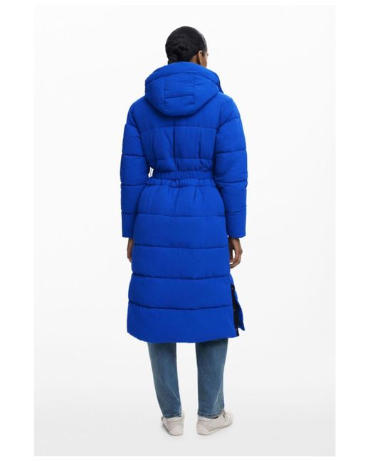 Desigual Blue Long Padded Jacket