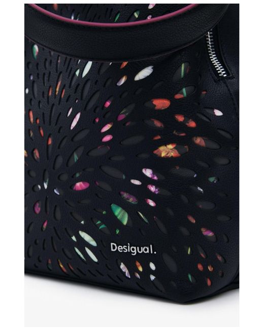 Desigual Black 2-in-1 Perforated Mini Backpack