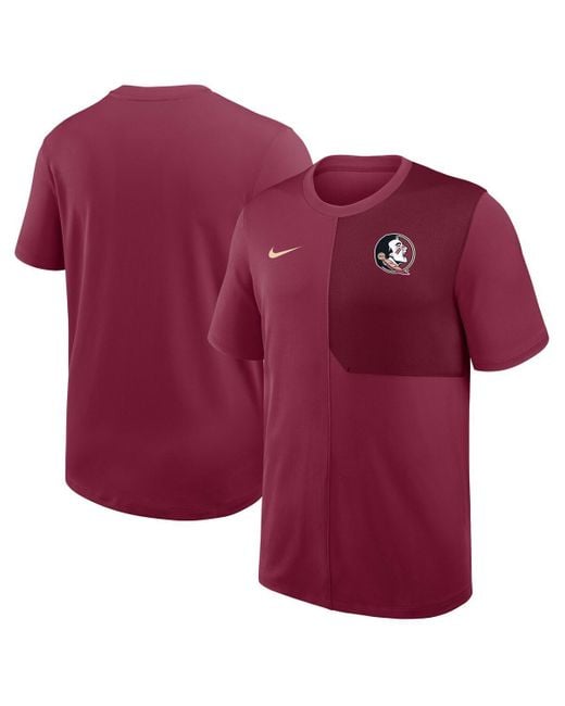 Nike Red Florida State Seminoles 2025 Sideline Uv Performance Coach T-shirt for men