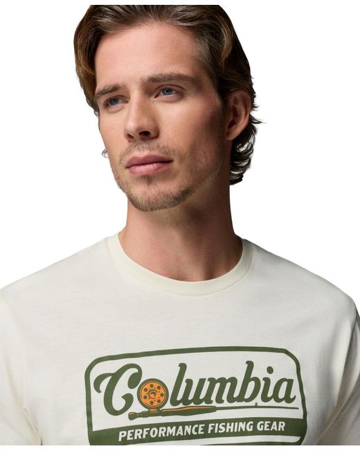 Columbia White Pfg Jake Graphic T-shirt for men