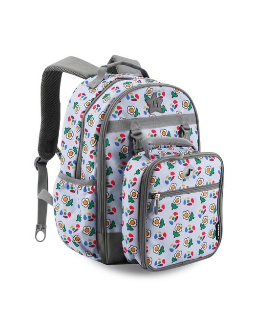 J World Blue Boys Duet 16" Backpack With Detachable Lunch Box for men