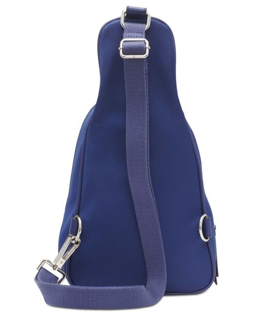 Calvin Klein Shay Nylon Top Buckle Sling Bag in Blue | Lyst