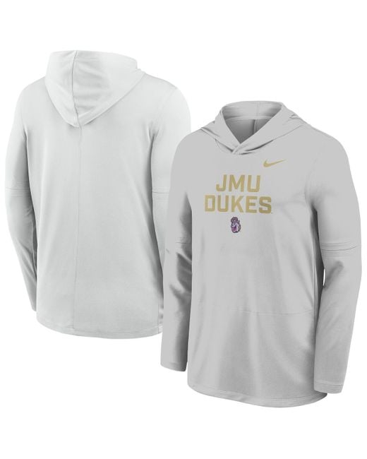 Nike Gray James Madison Dukes Sideline Dri-fit Lightweight Sweatshirt for men