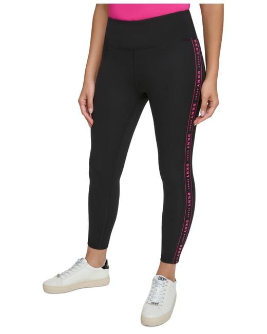 DKNY Black Sport High-waist Logo Tape leggings