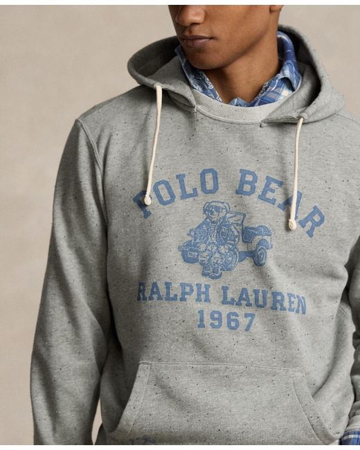 Polo Ralph Lauren Polo Bear Fleece Hoodie in Gray for Men