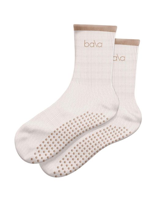 Balà White Crew Grip Socks